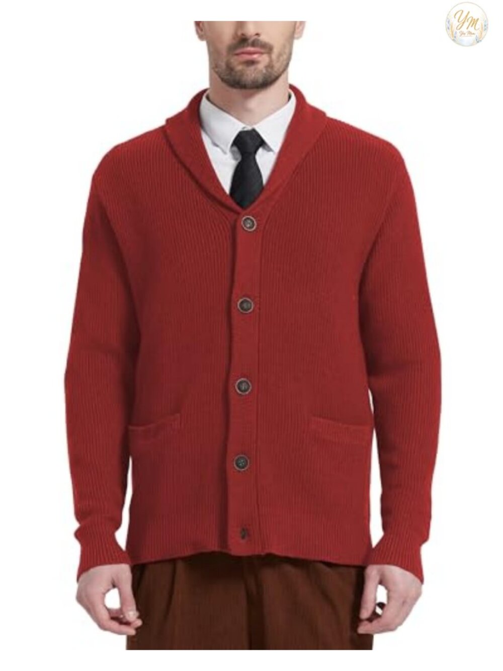 Wool Blend Shawl Collar Cardigan Sweater Button Down Knitwear